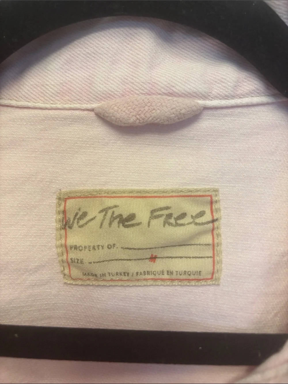 Free People Pale Pink Cropped Denim Jacket - Picture 2 of 9